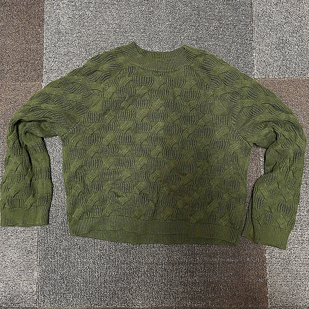 Knitted olive green sweater